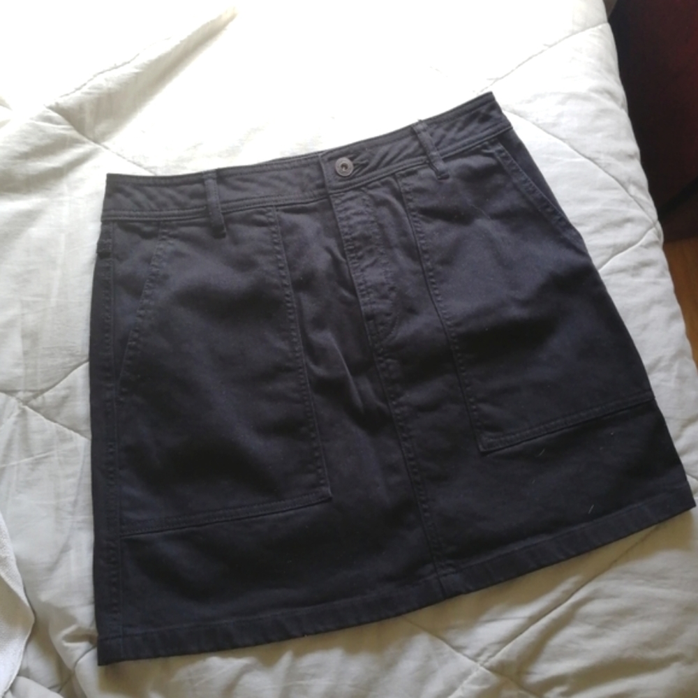 COUNTRY ROAD Carpenter Mini Skirt Black Denim Cotton Blend Size 6